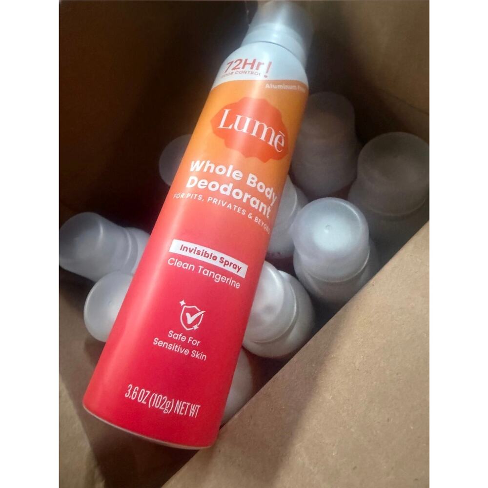 Lume Clean Tangerine Whole Body Deodorant Clean Aluminum Free 3.6oz 3 pack